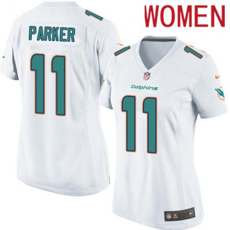 Women Miami Dolphins #11 DeVante Parker Nike White Game NFL Jersey